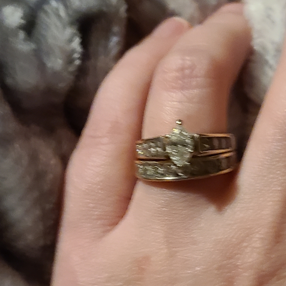 14k YG genuine diamond wedding set - Picture 11 of 11